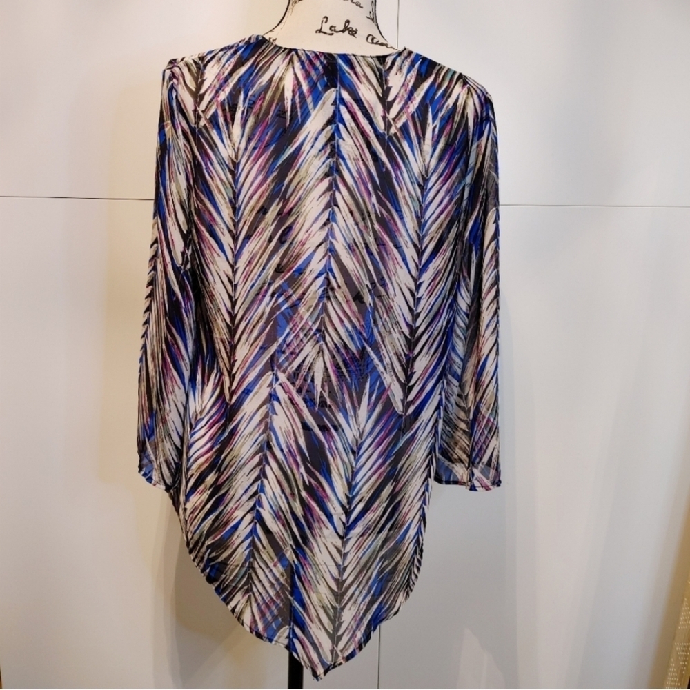 Banana Republic Factory Abstract Palm Print Flowy Tunic Blouse Medium - Picture 10 of 10
